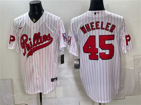 Mens Philadelphia Phillies #45 Zack Wheeler White 2026 Field of Dreams Stadium Stitched Jersey->philadelphia phillies->MLB Jersey