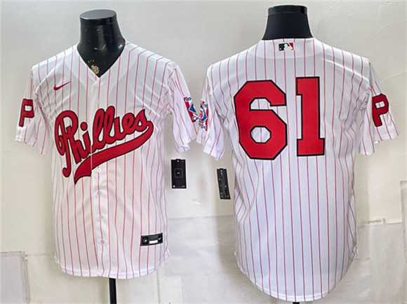 Mens Philadelphia Phillies #61 Cristopher Sanchez White 2026 Field of Dreams Stadium Stitched Baseball Jersey->philadelphia phillies->MLB Jersey