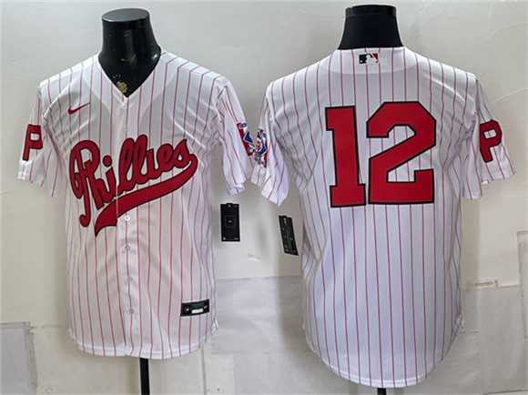 Mens Philadelphia Phillies #12 Kyle Schwarber White 2026 Field of Dreams Stadium Stitched Jersey->philadelphia phillies->MLB Jersey