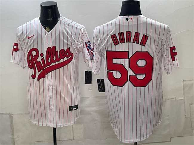 Mens Philadelphia Phillies #59 Jhoan Duran White 2026 Field of Dreams Stadium Stitched Jersey->philadelphia phillies->MLB Jersey