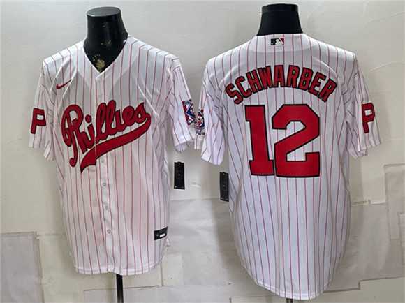 Mens Philadelphia Phillies #12 Kyle Schwarber White 2026 Field of Dreams Stadium Stitched Jersey->philadelphia phillies->MLB Jersey