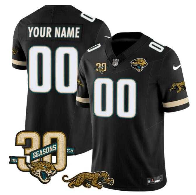 Men%27s Jacksonville Jaguars Active Player Custom Black F.U.S.E. With 30th Seasons Patch Vapor Limited Stitched Jersey->customized ncaa jersey->Custom Jersey
