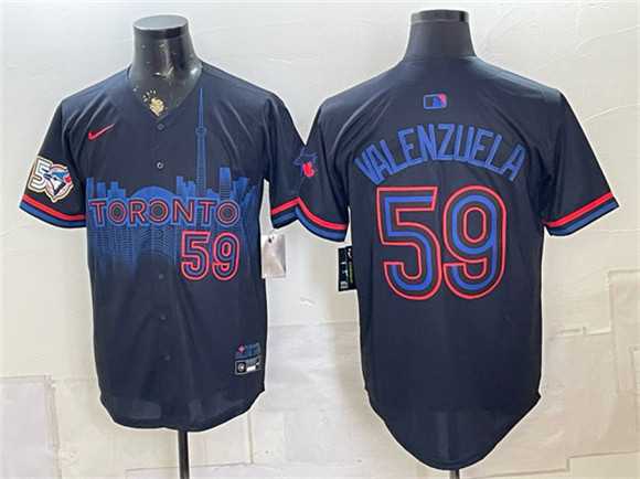 Men%27s Toronto Blue Jays #59 Brandon Valenzuela Navy 50 Seasons Patch 2024 City Connect Limited Stitched Jersey Dzhi->washington nationals->MLB Jersey