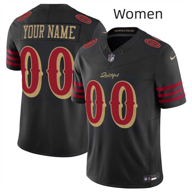 Women%27s San Francisco 49ers Active Player Custom Black 2025 F.U.S.E. %27Rivalries%27 Vapor Limited Stitched Jersey->customized nfl jersey->Custom Jersey