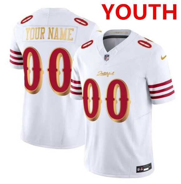 Youth San Francisco 49ers ACTIVE PLAYER Custom White Gold 2025 F.U.S.E. %27Rivalries%27 Vapor Limited Stitched Jersey->atlanta braves->MLB Jersey
