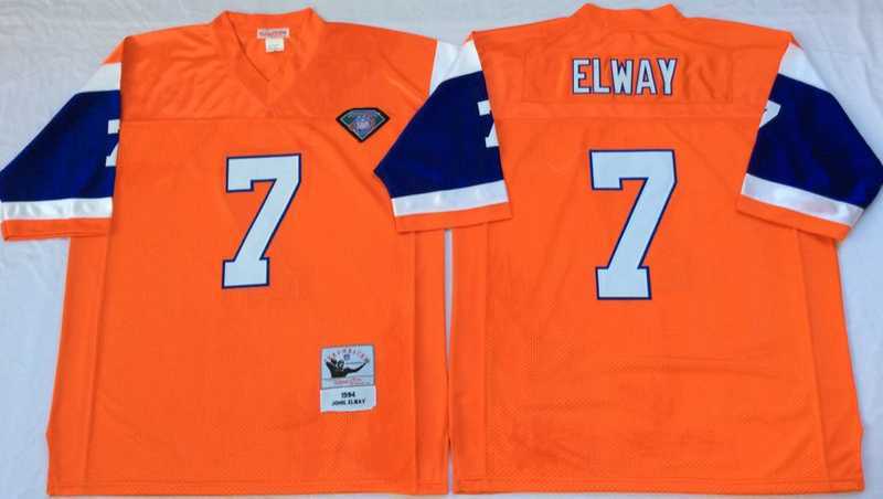 Men%27s Denver Broncos #7 John Elway Orange Throwback Stitched Football Jersey->dallas cowboys->NFL Jersey