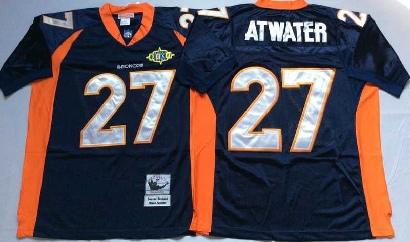 Men%27s Denver Broncos #27 Steve Atwater Navy Throwback Stitched Football Jersey->denver broncos->NFL Jersey
