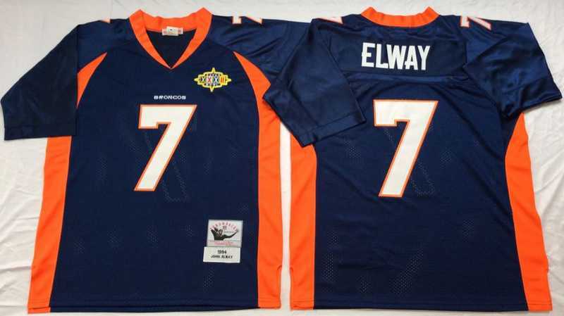 Men%27s Denver Broncos #7 John Elway Navy Throwback Stitched Football Jersey->dallas cowboys->NFL Jersey