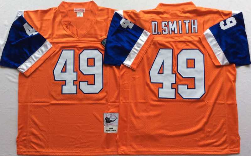 Men%27s Denver Broncos #49 Dennis Smith Orange Throwback Stitched Football Jersey->denver broncos->NFL Jersey