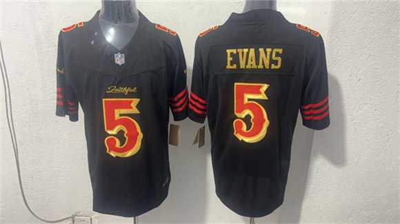 Men%27s San Francisco 49ers #5 Mike Evans Black Gold 2026 F.U.S.E. Rivalries Vapor Limited Stitched Jersey->philadelphia eagles->NFL Jersey