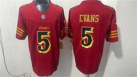 Men%27s San Francisco 49ers #5 Mike Evans Red Gold 2026 F.U.S.E. Rivalries Vapor Limited Stitched Jersey->philadelphia eagles->NFL Jersey