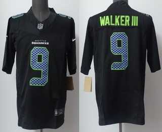 Men%27s Seattle Seahawks #9 Kenneth Walker III Limited Black Fashion FUSE Vapor Jersey->san francisco 49ers->NFL Jersey