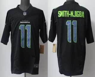Men%27s Seattle Seahawks #11 Jaxon Smith-Njigba Limited Black Fashion FUSE Vapor Jersey->san francisco 49ers->NFL Jersey