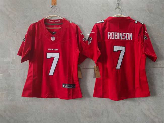 Women%27s Atlanta Falcons #7 Bijan Robinson Red 2026 New F.U.S.E. Stitched Jersey(Run Small)->baltimore ravens->NFL Jersey