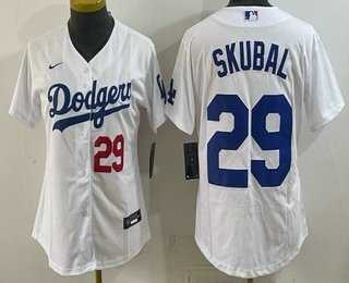 Women%27s Los Angeles Dodgers #29 Tarik Skubal White Cool Base Stitched Jersey->mlb womens jerseys->MLB Jersey