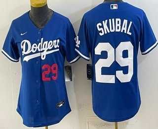 Women%27s Los Angeles Dodgers #29 Tarik Skubal Blue Cool Base Stitched Jersey->washington nationals->MLB Jersey
