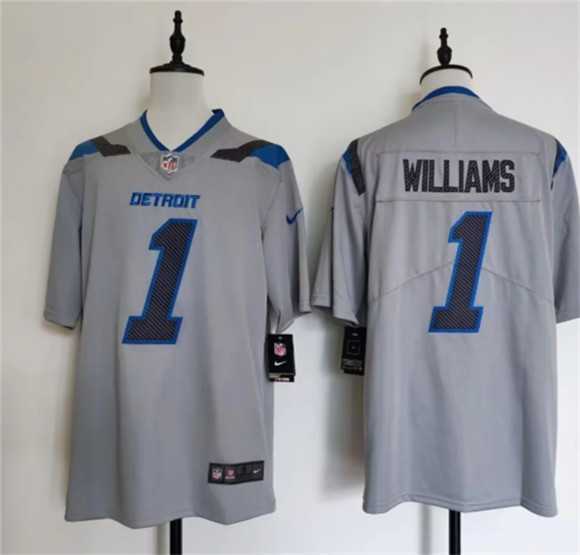 Men%27s Detroit Lions #1 Jameson Williams Silver 2026 Rivalries Collection Limited Stitched Jersey->detroit lions->NFL Jersey