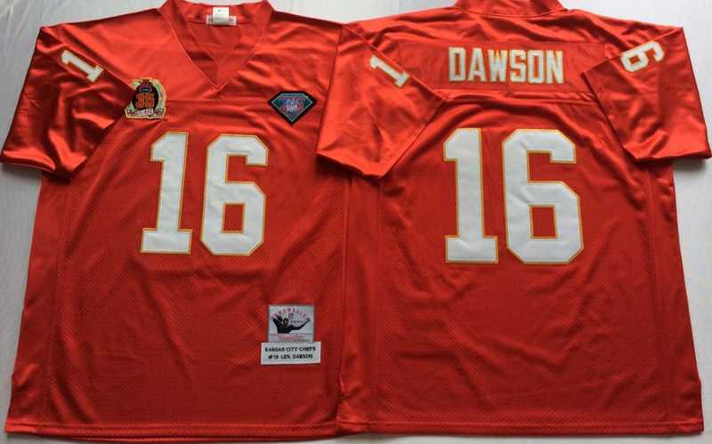Men%27s Kansas City Chiefs #16 Lake Dawson Red Throwback Stitched Football Jersey->tennessee titans->NFL Jersey