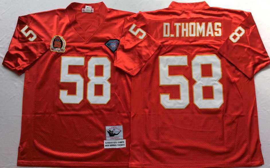 Men%27s Kansas City Chiefs #58 Derrick Thomas Red Throwback Stitched Football Jersey->las vegas raiders->NFL Jersey