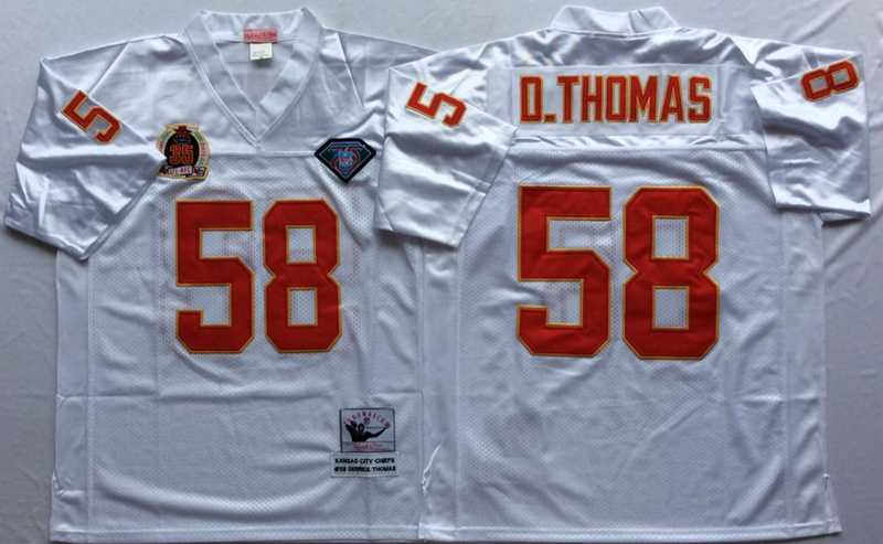Men%27s Kansas City Chiefs #58 Derrick Thomas White Throwback Stitched Football Jersey->las vegas raiders->NFL Jersey
