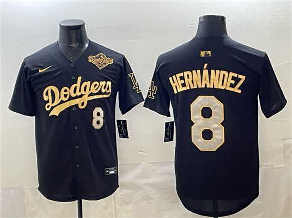 Men%27s Los Angeles Dodgers #8 Enrique Hernandez Black Gold 2025 World Series Limited Stitched Jersey->los angeles dodgers->MLB Jersey