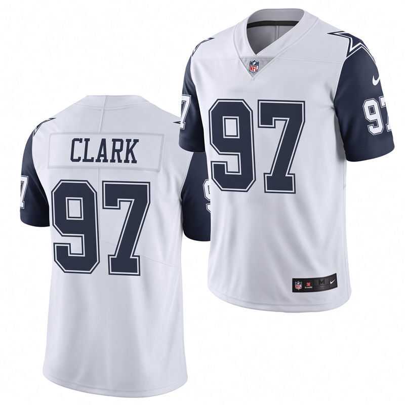 Men%27s Dallas Cowboys #97 Kenny Clark Nike White Color Rush Vapor F.U.S.E. Limited Jersey Dzhi->dallas cowboys->NFL Jersey