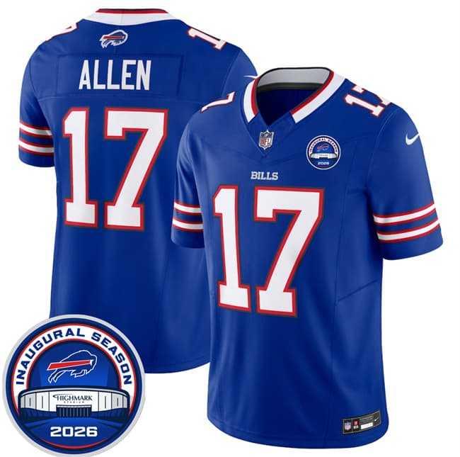 Men%27s Buffalo Bills #17 Josh Allen Blue F.U.S.E. 2026 Inaugural Season at Highmark Stadium Stitched Jersey Dzhi->buffalo bills->NFL Jersey