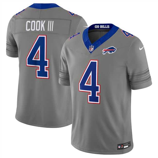 Men%27s Buffalo Bills #4 James Cook III Gray F.U.S.E. 2026 Nickel City Vapor Stitched Jersey Dzhi->buffalo bills->NFL Jersey