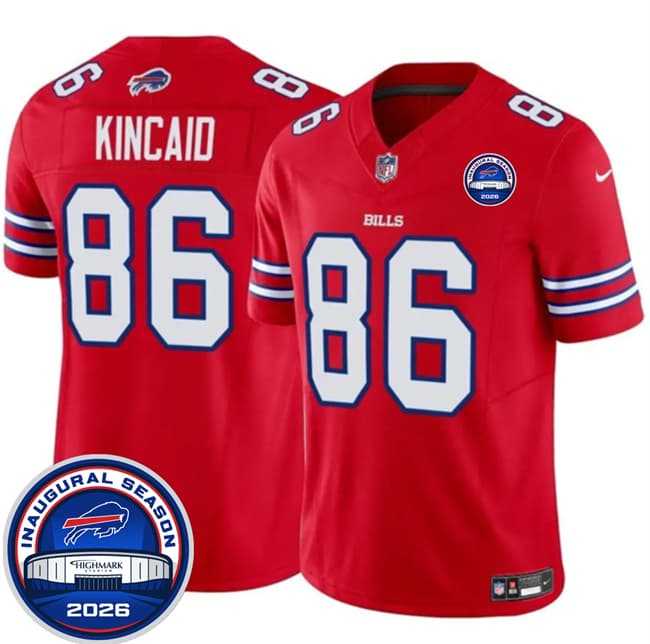Men%27s Buffalo Bills #86 Dalton Kincaid Red F.U.S.E. 2026 Inaugural Season at Highmark Stadium Stitched Jersey Dzhi->buffalo bills->NFL Jersey