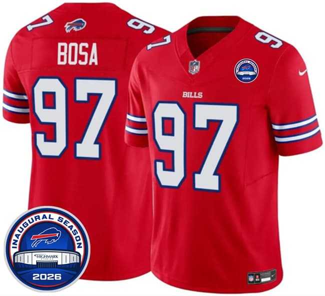 Men%27s Buffalo Bills #97 Joey Bosa Red F.U.S.E. 2026 Inaugural Season at Highmark Stadium Stitched Jersey Dzhi->las vegas raiders->NFL Jersey