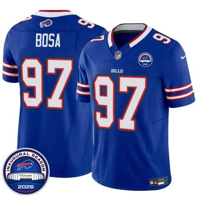 Men%27s Buffalo Bills #97 Joey Bosa Blue F.U.S.E. 2026 Inaugural Season at Highmark Stadium Stitched Jersey Dzhi->buffalo bills->NFL Jersey