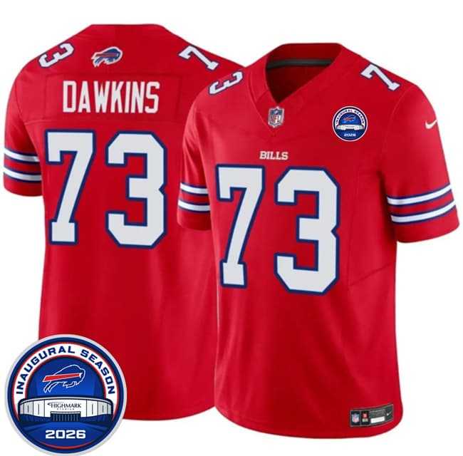 Men%27s Buffalo Bills #73 Dion Dawkins Red F.U.S.E. 2026 Inaugural Season at Highmark Stadium Stitched Jersey Dzhi->buffalo bills->NFL Jersey
