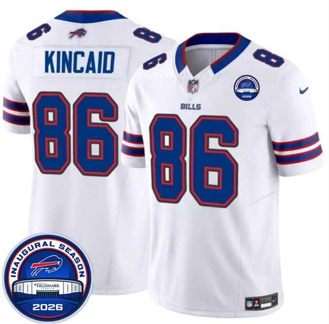 Men%27s Buffalo Bills #86 Dalton Kincaid White F.U.S.E. 2026 Inaugural Season at Highmark Stadium Stitched Jersey Dzhi->buffalo bills->NFL Jersey