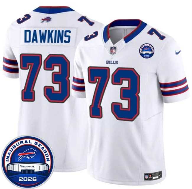 Men%27s Buffalo Bills #73 Dion Dawkins White F.U.S.E. 2026 Inaugural Season at Highmark Stadium Stitched Jersey Dzhi->buffalo bills->NFL Jersey