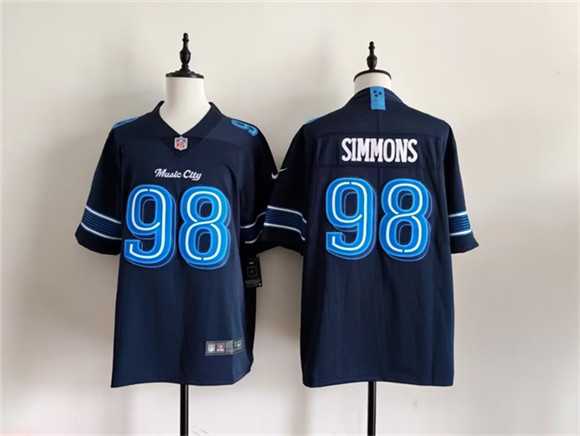 Men%27s Tennessee Titans #98 Jeffery Simmons Navy 2026 %27Music City%27 Rivalries Collection Limited Stitched Jersey->houston texans->NFL Jersey