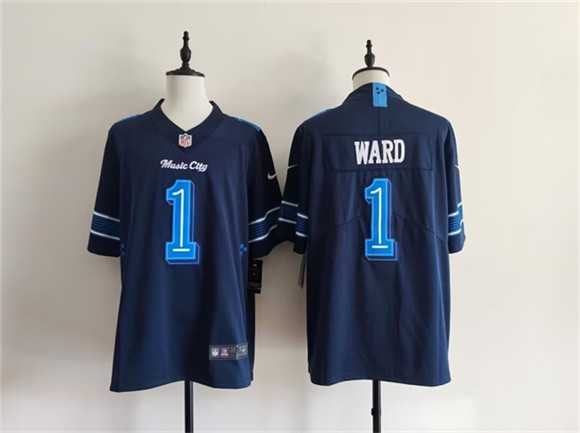 Men%27s Tennessee Titans #1 Cameron Ward Navy 2026 %27Music City%27 Rivalries Collection Limited Stitched Jersey->tennessee titans->NFL Jersey