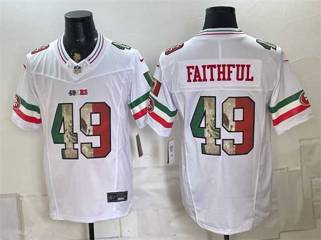 Men%27s San Francisco 49ers #49 Faithful White 2025 F.U.S.E. Mexico Vapor Limited Stitched Jersey Dzhi->tennessee titans->NFL Jersey