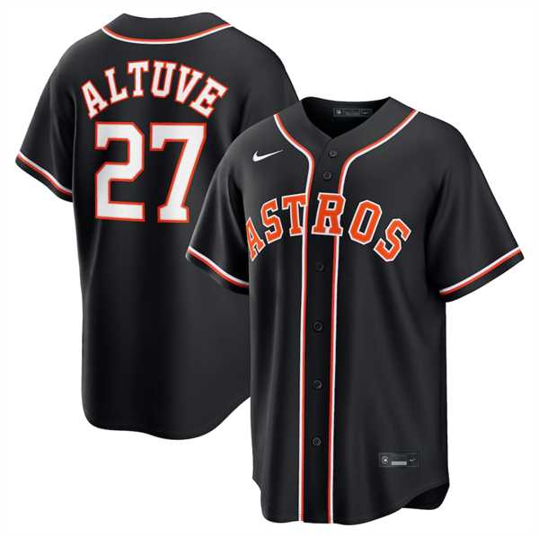 Men%27s Houston Astros #27 Jose Altuve 2026 Black Out Stitched Jersey Dzhi->detroit tigers->MLB Jersey