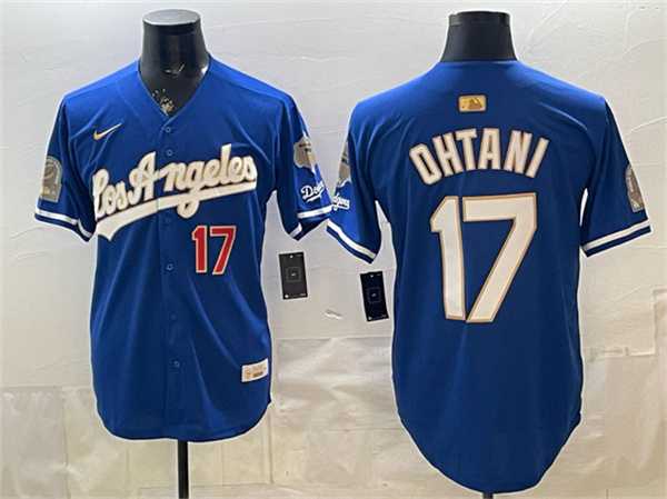 Men%27s Los Angeles Dodgers #17 Shohei Ohtani Royal 2026 Gold Collection 9x & B2B Champs Patch Stitched Jersey Dzhi->los angeles dodgers->MLB Jersey