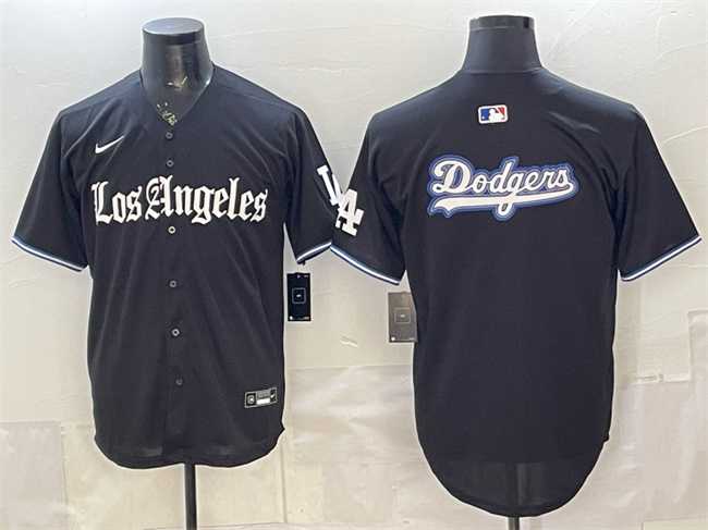 Men%27s Los Angeles Dodgers Team Big Logo Black %27Gothic Edition%27 Vapor Premier Limited Stitched Jersey Dzhi->los angeles dodgers->MLB Jersey
