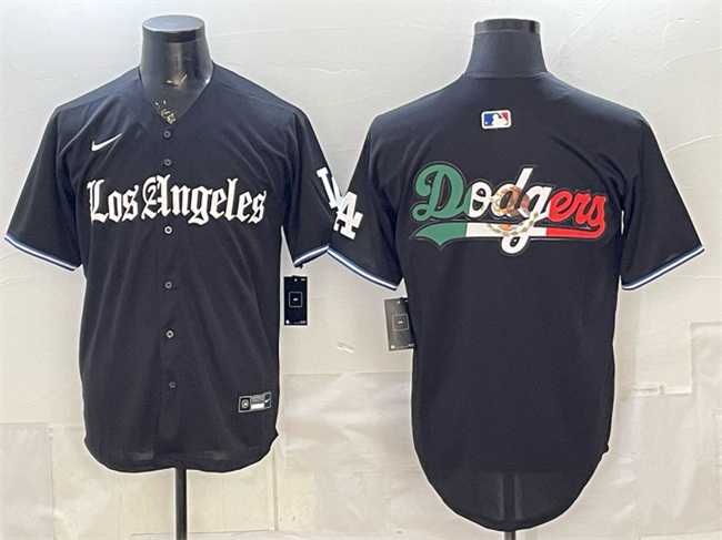 Mens Los Angeles Dodgers Team Big Logo Black %27Gothic Edition%27 Vapor Premier Limited Stitched Jersey Dzhi->los angeles dodgers->MLB Jersey