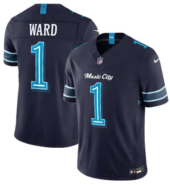 Men%27s Tennessee Titans #1 Cameron Ward Navy 2026 F.U.S.E. %27Music City%27 Rivalries Collection Limited Stitched Jersey Dzhi->tennessee titans->NFL Jersey