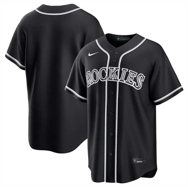 Men%27s Colorado Rockies Blank Black Out Stitched Jersey Dzhi->cleveland guardians->MLB Jersey