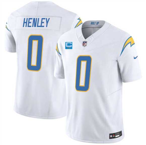 Men%27s Los Angeles Chargers #0 Daiyan Henley White 2026 F.U.S.E. 2-Star C Patch Vapor Limited Stitched Jersey Dzhi->las vegas raiders->NFL Jersey