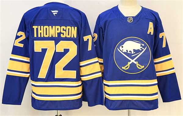 Mens Buffalo Sabres #72 Tage Thompson Blue 2024-25 With A Patch Stitched Jersey->buffalo sabres->NHL Jersey