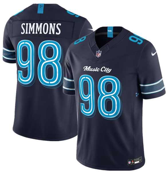 Men%27s Tennessee Titans #98 Jeffery Simmons Navy 2026 F.U.S.E. %27Music City%27 Rivalries Collection Limited Stitched Jersey Dzhi->cleveland browns->NFL Jersey