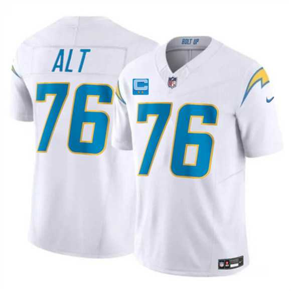 Men%27s Los Angeles Chargers #76 Joe Alt White 2026 F.U.S.E. 2-Star C Patch Vapor Limited Stitched Jersey Dzhi->los angeles chargers->NFL Jersey