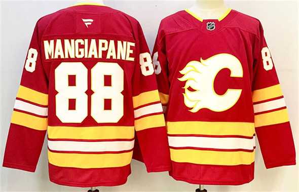 Men%27s Calgary Flames #88 Andrew Mangiapane Red 2024-25 Home Stitched Hockey Jersey->calgary flames->NHL Jersey