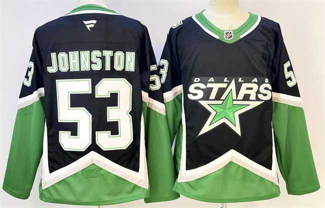 Men%27s Dallas Stars #53 Wyatt Johnston Black Authentic Jersey->buffalo sabres->NHL Jersey