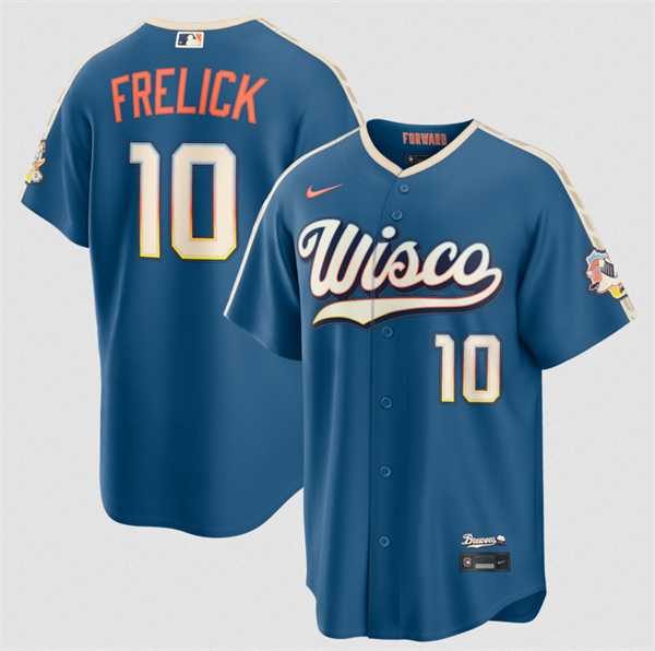 Men%27s Milwaukee Brewers #10 Sal Frelick Mineral Blue 2026 City Connect Stadium Stitched Stitched Jersey Dzhi->milwaukee brewers->MLB Jersey